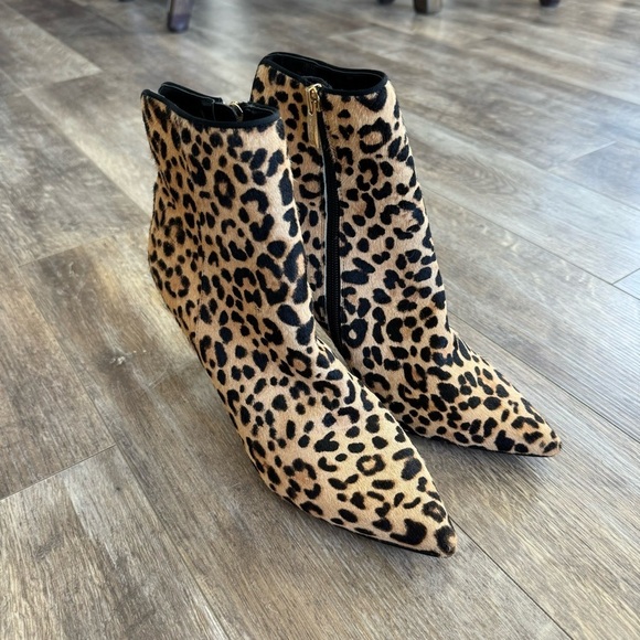 NWOT! STEVEN by Steve Madden LEILA-L Pointy Toe Leopard Boots - Real Fur - Picture 13 of 13